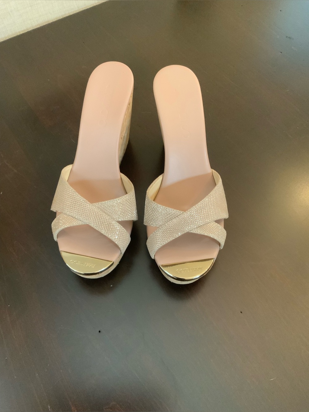 Jimmy Choo cork wedge glitter - 38.5